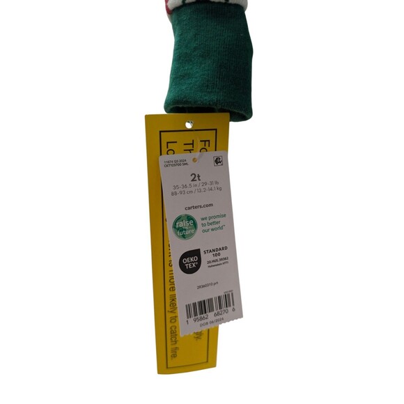 Carter's Toddler Boy, Girl Happy Holidays Christmas Reindeer Pajama Set 2T - Picture 3 of 3